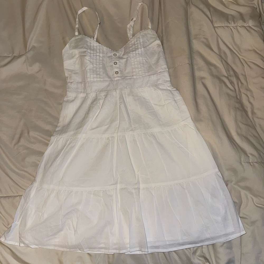 White button mini babydoll dress